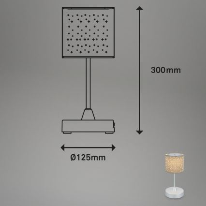 Brilo - Udendørs LED bordlampe dæmpbar og genopladelig LOLE LED/3W/5V 2000mAh IP44 sølvfarvet/beige