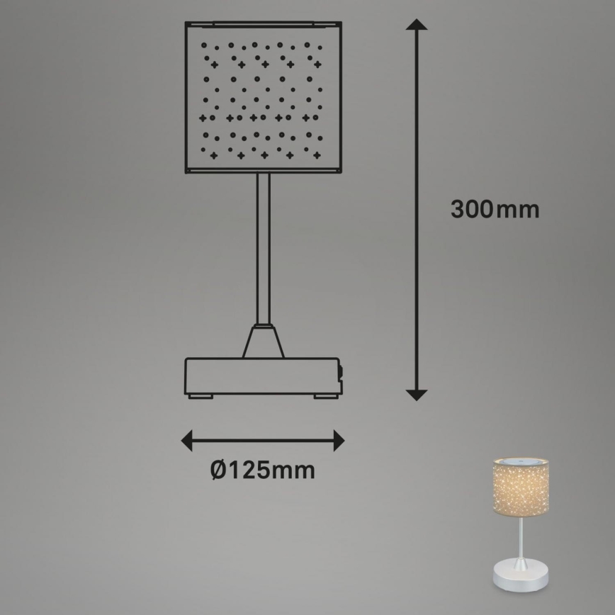 Brilo - Udendørs LED bordlampe dæmpbar og genopladelig LOLE LED/3W/5V 2000mAh IP44 sølvfarvet/beige