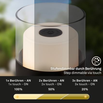 Brilo - LED-dæmpbar genopladelig udendørs bordlampe LILET LED/2W/5V IP44