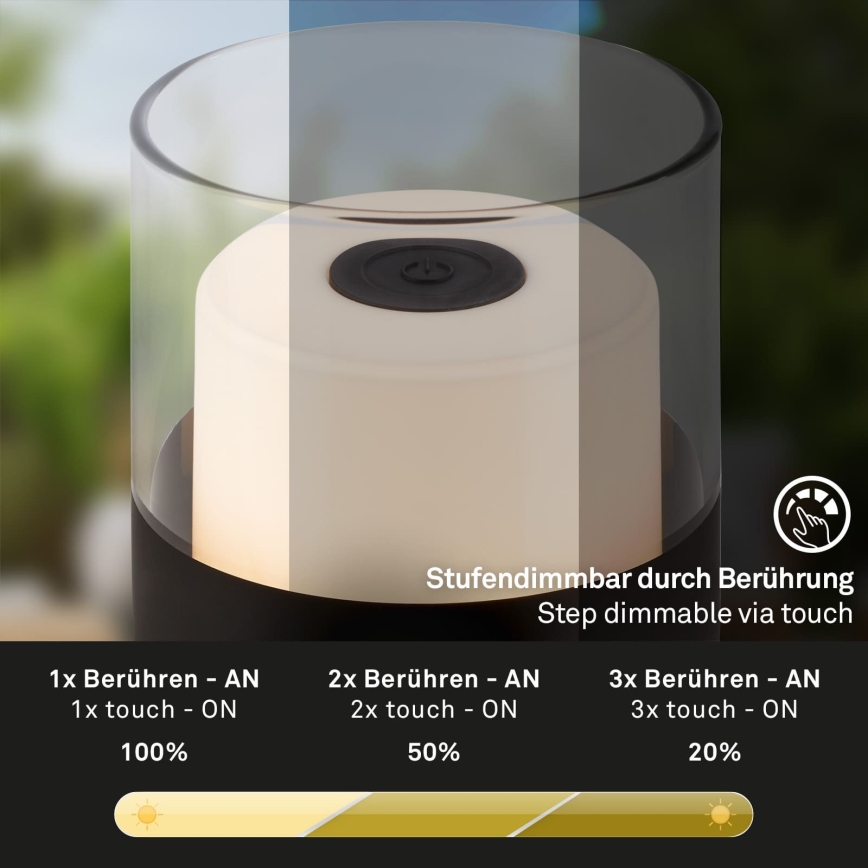 Brilo - LED-dæmpbar genopladelig udendørs bordlampe LILET LED/2W/5V IP44