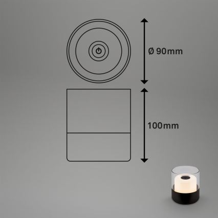 Brilo - LED-dæmpbar genopladelig udendørs bordlampe LILET LED/2W/5V IP44