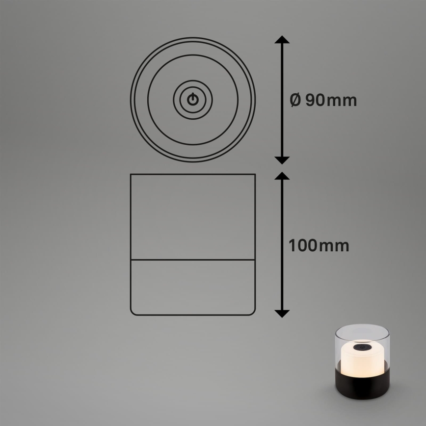Brilo - LED-dæmpbar genopladelig udendørs bordlampe LILET LED/2W/5V IP44