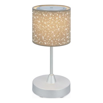 Brilo - LED Dæmpbar Genopladelig Udendørs Bordlampe LOLE LED/3W/5V 2000mAh IP44 sølv/beige