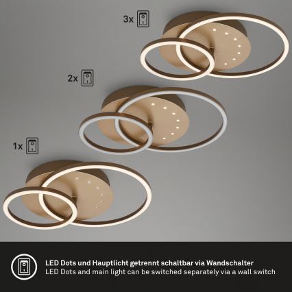 Brilo - LED dæmpbar loftarmatur LED/26W/230V 3000K brun