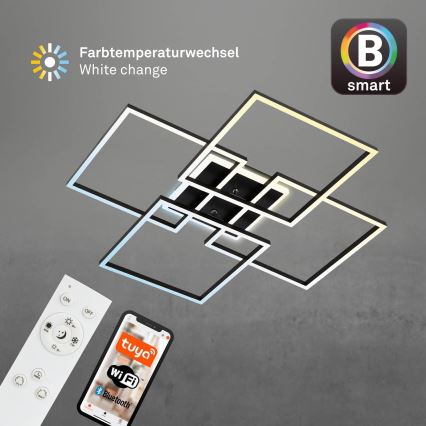 Brilo - Dæmpbar LED-loftlampe FRAME LED/50W/230V 2700-6500K 72,4x72,4cm sort Wi-Fi Tuya + fjernbetjening