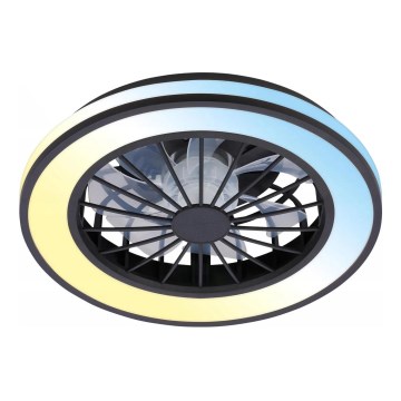 Brilo - LED dæmpbar loftventilator VENTURO LED/24W/230V 3000-6500K sort + fjernbetjening
