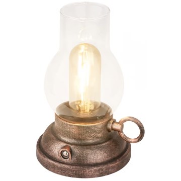 Brilo - LED dæmpbar udendørs genopladelig bordlampe KANEA LED/1,5W/5V IP44 1200 mAh bronze