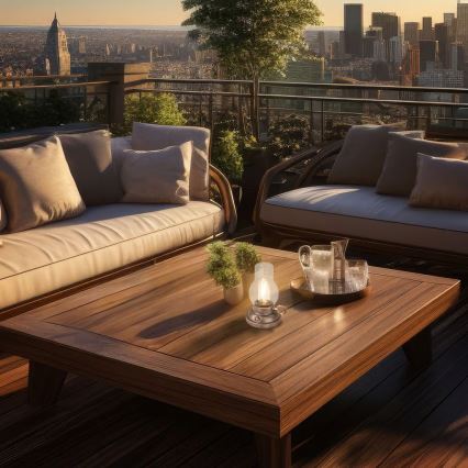 Brilo - LED dæmpbar udendørs genopladelig bordlampe KANEA LED/1,5W/5V IP44 1200 mAh bronze