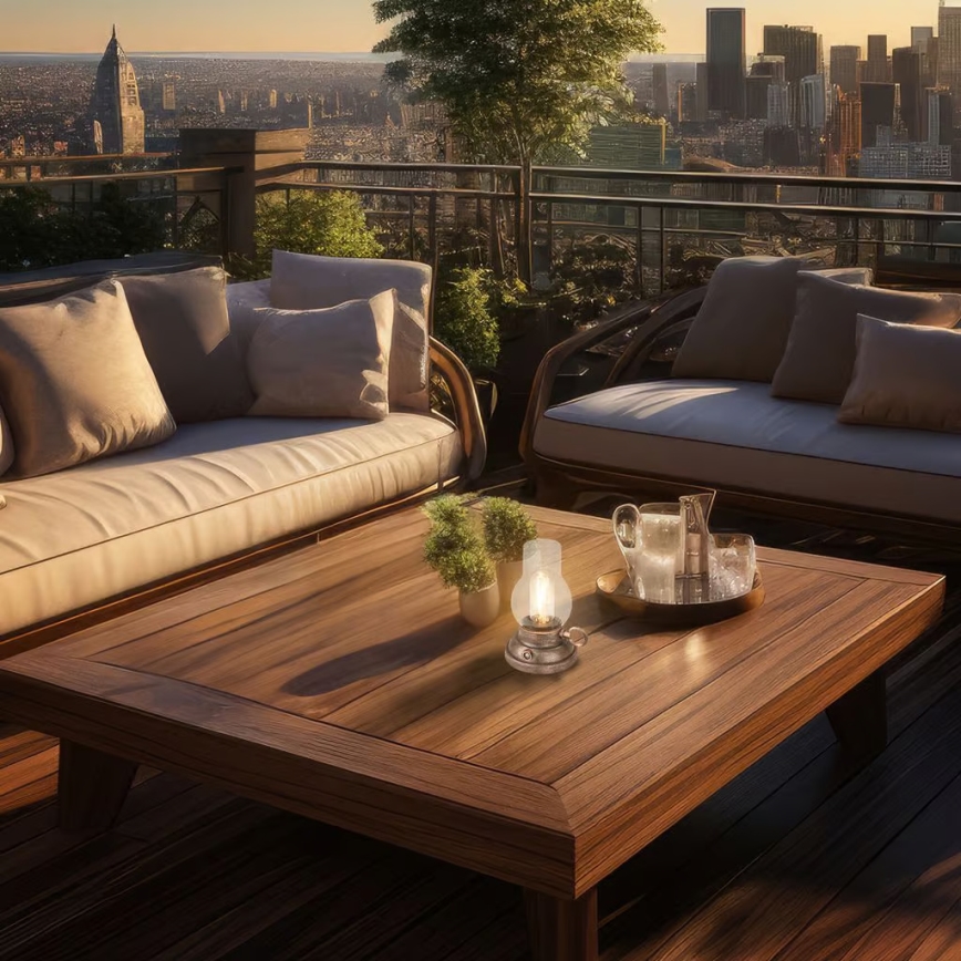 Brilo - LED dæmpbar udendørs genopladelig bordlampe KANEA LED/1,5W/5V IP44 1200 mAh bronze