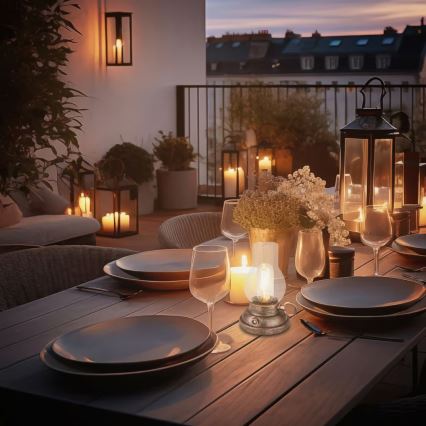 Brilo - LED dæmpbar udendørs genopladelig bordlampe KANEA LED/1,5W/5V IP44 1200 mAh bronze