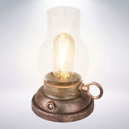 Brilo - LED dæmpbar udendørs genopladelig bordlampe KANEA LED/1,5W/5V IP44 1200 mAh bronze