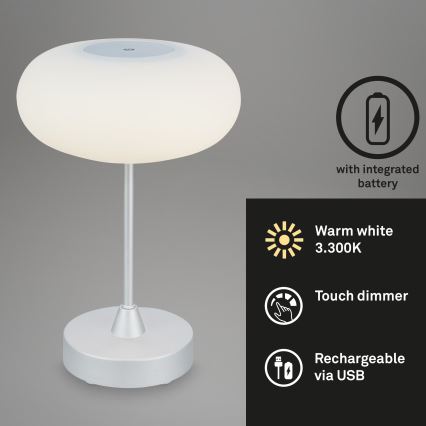 Brilo - LED dæmpbar udendørs genopladelig bordlampe OLANA LED/3W/5V IP44