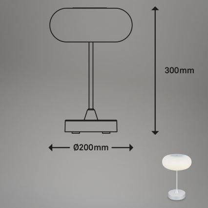 Brilo - LED dæmpbar udendørs genopladelig bordlampe OLANA LED/3W/5V IP44