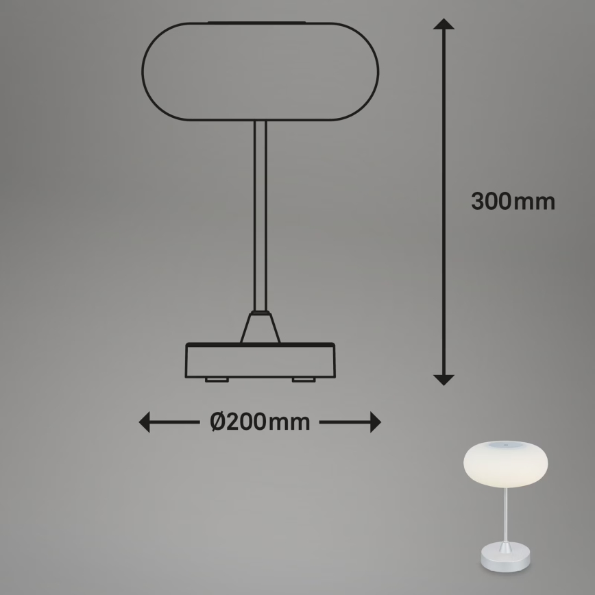 Brilo - LED dæmpbar udendørs genopladelig bordlampe OLANA LED/3W/5V IP44