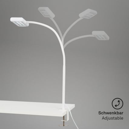 Brilo - LED Fleksibel bordlampe med klemme TRASNA LED/7,5W/230V hvid