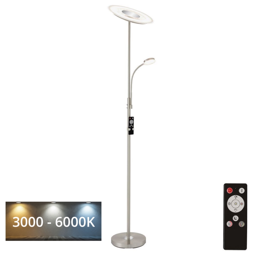 Brilo - LED gulvlampe dæmpbar LED/29,5W/230V + LED/3,5W 3000-6000K + fjernbetjening