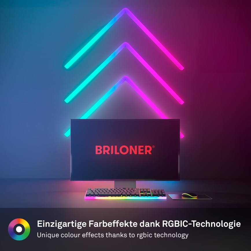 Brilo - LED lampeskinne m. RGBIC-farver dæmpbar Smart LED/24W/230V Wi-Fi Tuya