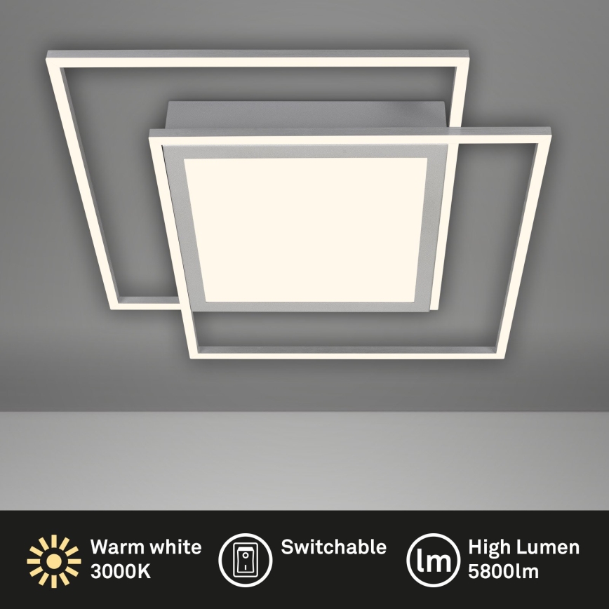Brilo - LED loftlampe 2xLED/16W/230V + LED/19W 51,5x51,5 cm mat krom
