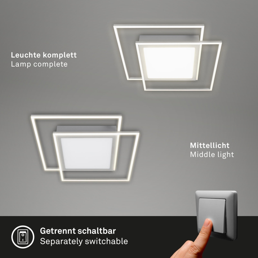 Brilo - LED loftlampe 2xLED/16W/230V + LED/19W 51,5x51,5 cm mat krom