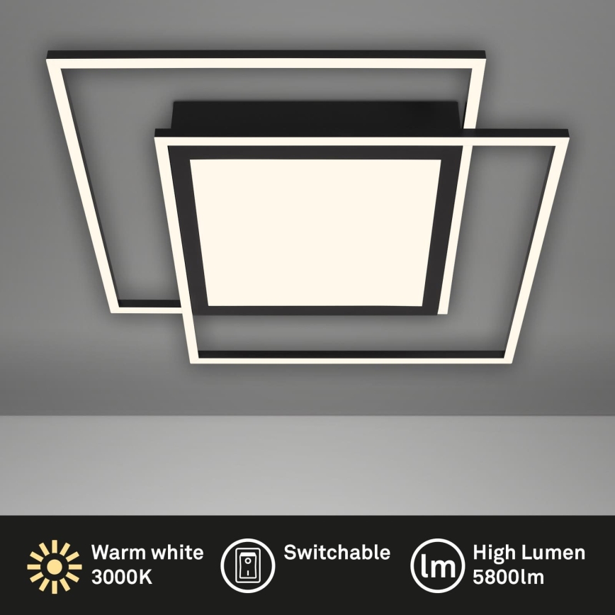 Brilo - LED loftlampe 2xLED/16W/230V + LED/19W 51,5x51,5 cm sort