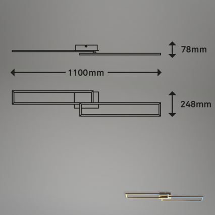 Brilo - LED loftlampe dæmpbar FRAME 2xLED/20W/230V 2700-5000K + fjernbetjening