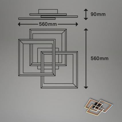 Brilo - LED loftlampe dæmpbar FRAME LED/45W/230V 2700-6500K + fjernbetjening