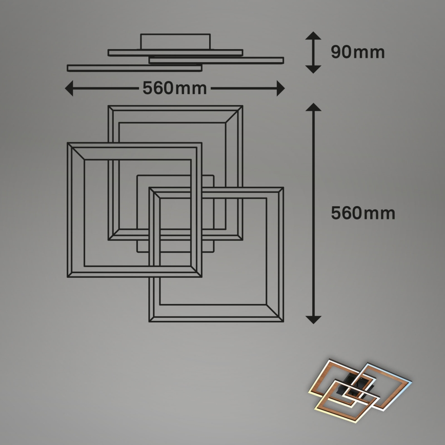 Brilo - LED loftlampe dæmpbar FRAME LED/45W/230V 2700-6500K + fjernbetjening