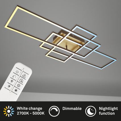 Brilo - LED loftlampe dæmpbar FRAME LED/51W/230V 2700-5000K brun/guldfarvet + fjernbetjening