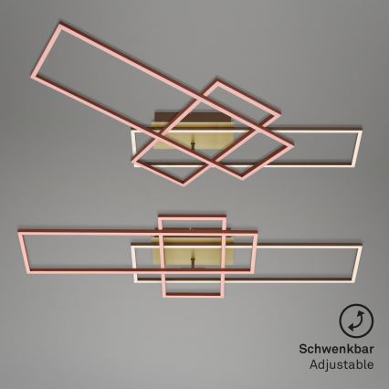 Brilo - LED loftlampe dæmpbar FRAME LED/51W/230V 2700-5000K brun/guldfarvet + fjernbetjening