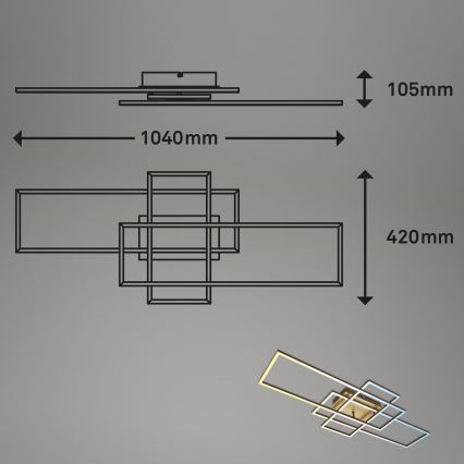 Brilo - LED loftlampe dæmpbar FRAME LED/51W/230V 2700-5000K brun/guldfarvet + fjernbetjening