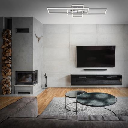 Brilo - LED loftlampe dæmpbar FRAME LED/51W/230V 2700-5000K mat krom + fjernbetjening