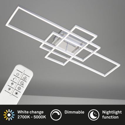 Brilo - LED loftlampe dæmpbar FRAME LED/51W/230V 2700-5000K mat krom + fjernbetjening