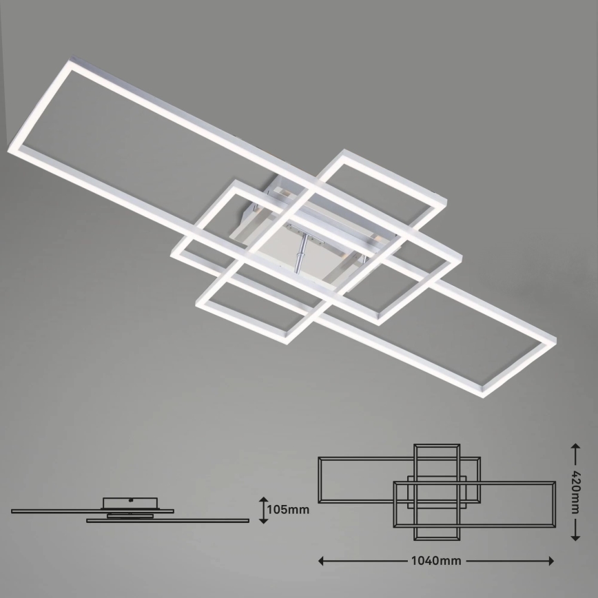 Brilo - LED loftlampe dæmpbar FRAME LED/51W/230V 2700-5000K mat krom + fjernbetjening