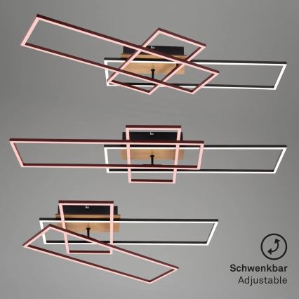 Brilo - LED loftlampe dæmpbar FRAME LED/51W/230V 2700-5000K sort/brun + fjernbetjening