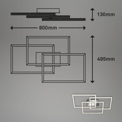 Brilo - LED loftlampe dæmpbar FRAME LED/57W/230V 3000K mat krom