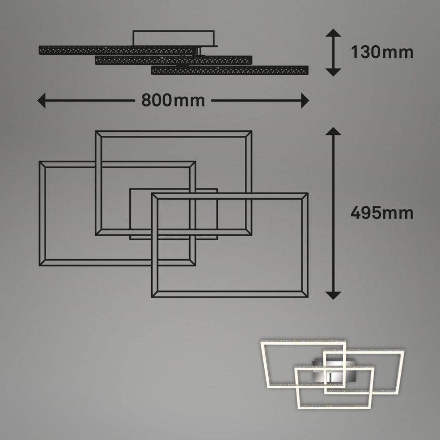 Brilo - LED loftlampe dæmpbar FRAME LED/57W/230V 3000K mat krom