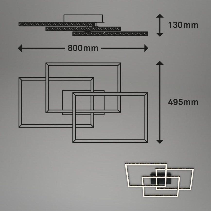 Brilo - LED loftlampe dæmpbar FRAME LED/57W/230V 3000K sort