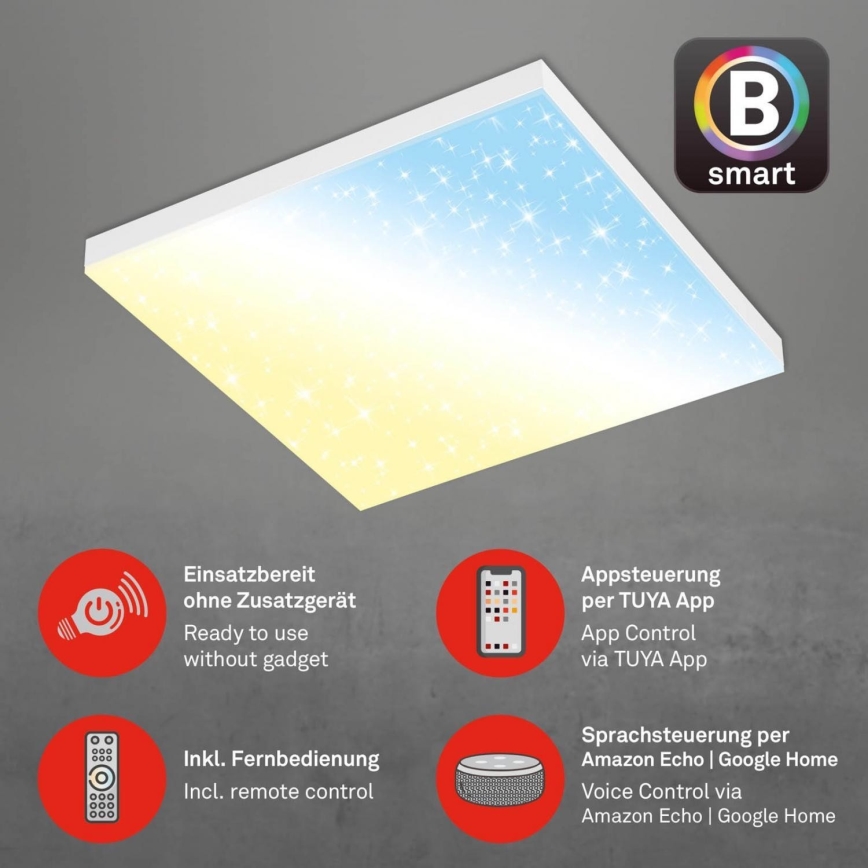 Brilo - LED loftlampe dæmpbar FRAMELESS LED/24W/230V 3000-6500K Wi-Fi Tuya + fjernbetjening