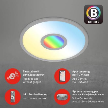 Brilo - LED loftlampe dæmpbar RGB-farver CENTRO LED/24W/230V 2700-6500K Wi-Fi Tuya + fjernbetjening