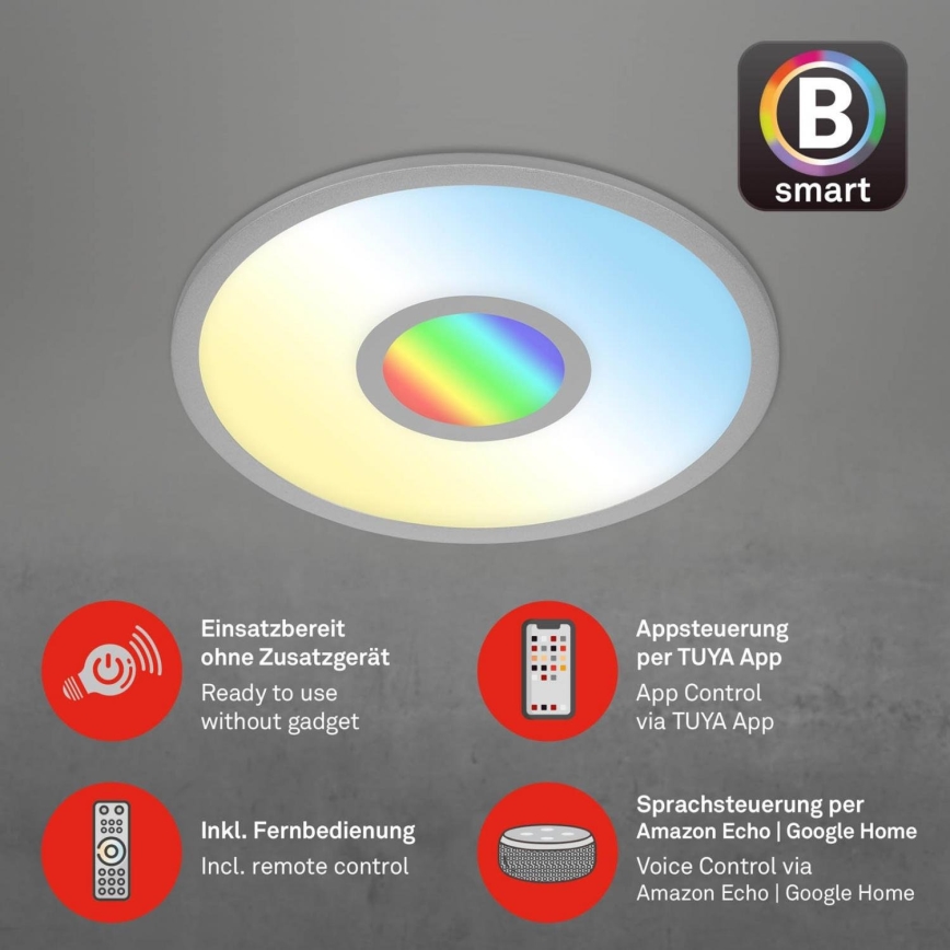 Brilo - LED loftlampe dæmpbar RGB-farver CENTRO LED/24W/230V 2700-6500K Wi-Fi Tuya + fjernbetjening