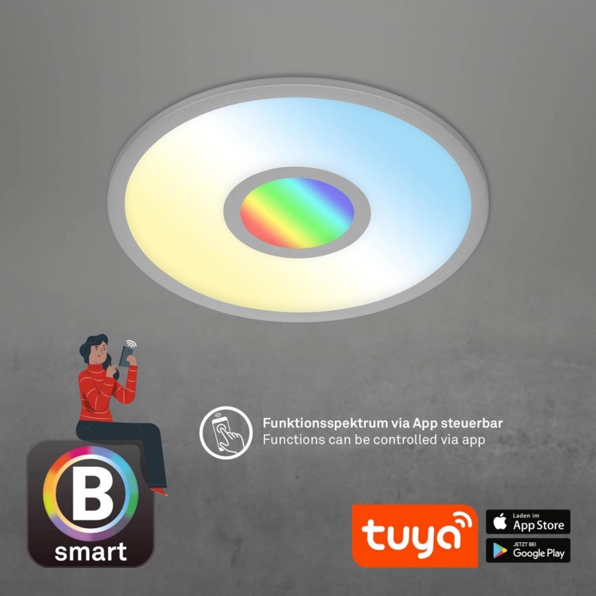 Brilo - LED loftlampe dæmpbar RGB-farver CENTRO LED/24W/230V 2700-6500K Wi-Fi Tuya + fjernbetjening