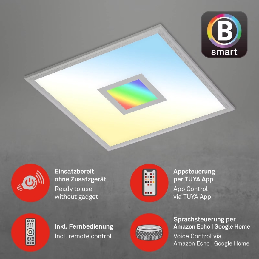 Brilo - LED loftlampe dæmpbar RGB-farver CENTRO LED/24W/230V 2700-6500K Wi-Fi Tuya + fjernbetjening