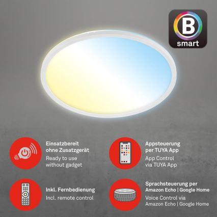 Brilo - LED loftlampe dæmpbar SLIM LED/22W/230V 2700-6500K Wi-Fi Tuya + fjernbetjening