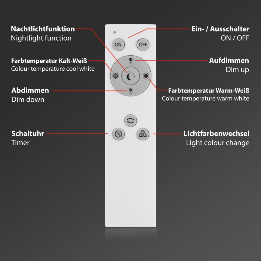 Brilo - LED loftlampe dæmpbar STARRY SKY LED/24W/230V 3000-6500K + fjernbetjening