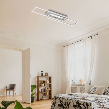 Brilo - LED Overflademonteret loftslampe FRAME 2xLED/20W/230V mat krom