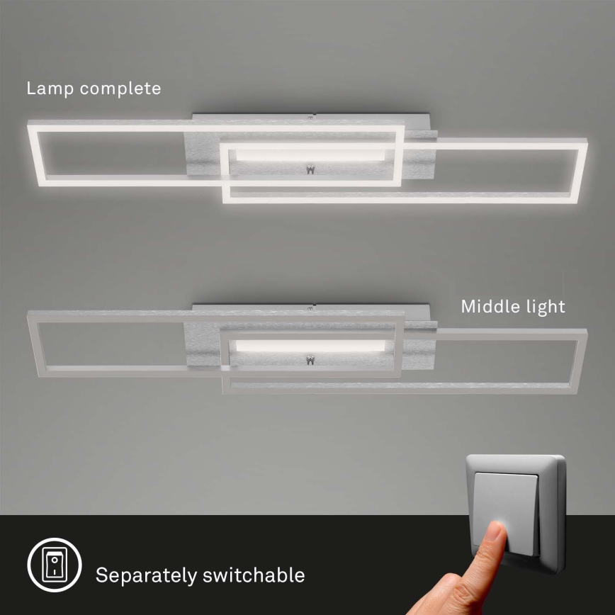Brilo - LED Overflademonteret loftslampe FRAME 2xLED/20W/230V mat krom
