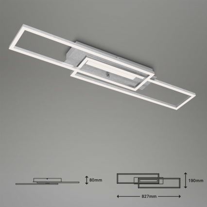 Brilo - LED Overflademonteret loftslampe FRAME 2xLED/20W/230V mat krom