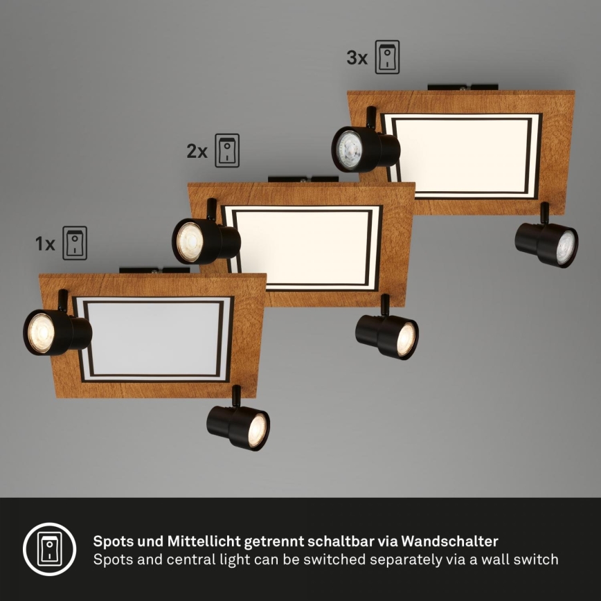 Brilo - LED loftlampe LED/12W/230V + 2xGU10/9W 3000K