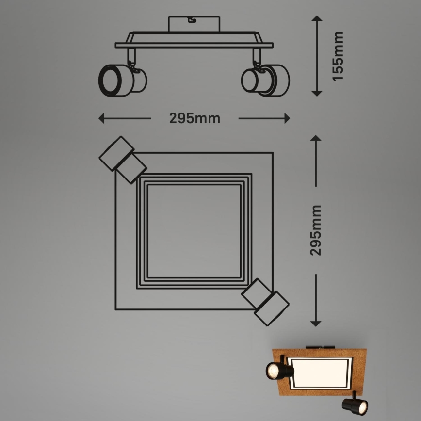Brilo - LED loftlampe LED/12W/230V + 2xGU10/9W 3000K