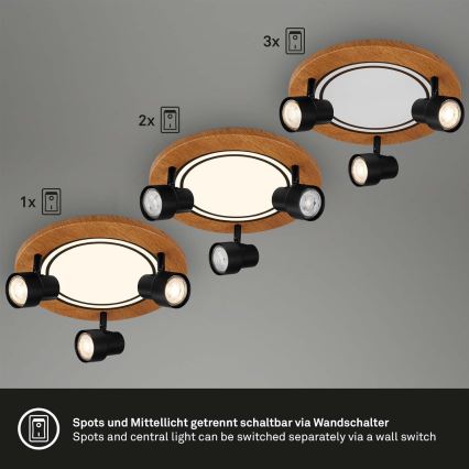 Brilo - LED loftlampe LED/12W/230V + 3xGU10/9W 3000K